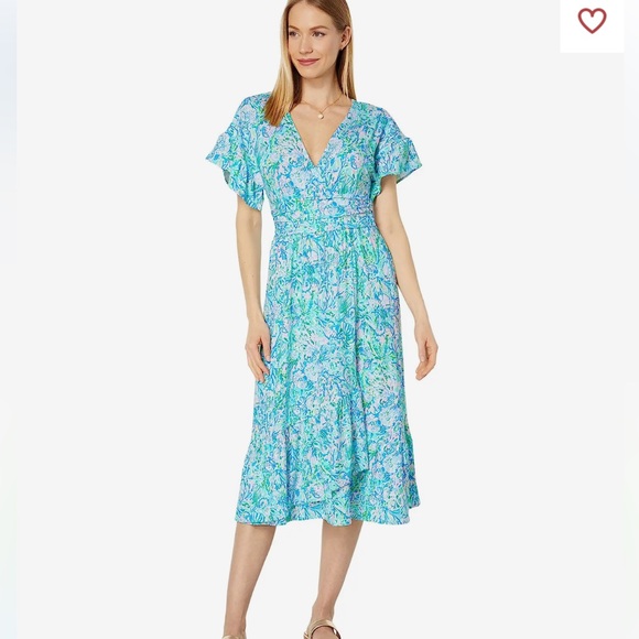 Lilly Pulitzer Juliet Ruffle Midi Dress - Size Medium - Picture 5 of 9